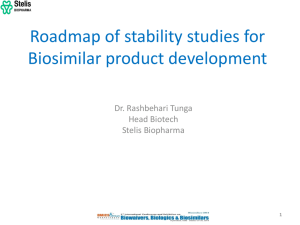 Roadmap of stability studies on Biosimilar product development