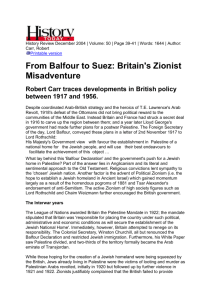 From Balfour to Suez: Britain's Zionist Misadventure