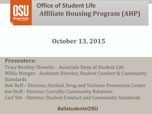 Affiliate Housing Program: - Office of Student Life