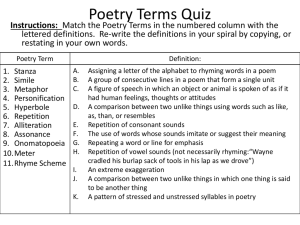 Poetry Terms Quiz