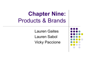Chapter Nine: Products & Brands