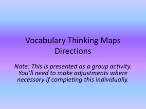 Vocabulary Thinking Maps Directions