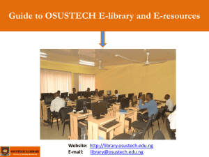 Guide to OSUSTECH E-library and E-resources