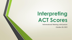 Interpreting ACT Scores - Smithville School District