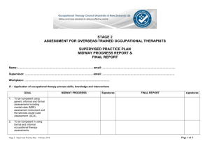 Example Plan - Occupational Therapy Council