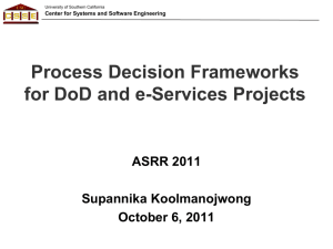 Process Decision Frameworks for DoD and e