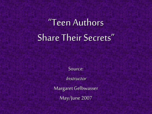 Teen Authors Share Their Secrets