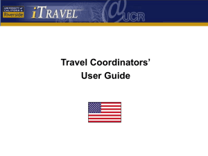 Travel Coordinators' User Guide