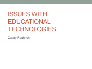 Issues with Educational Technologies