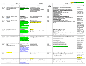 Combined Lecture Schedule