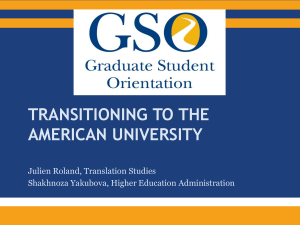 Transitioning to the american university