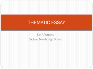 thematic essay - Dr. Afxendiou's Classes