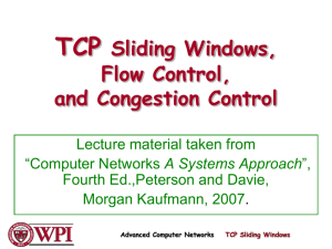 Advanced Computer Networks TCP Sliding Windows Sliding