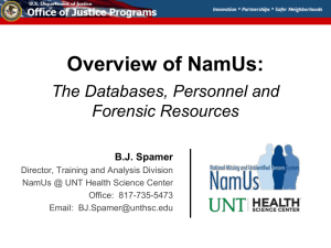 NamUsPowerPoint - Forensic Services Unit