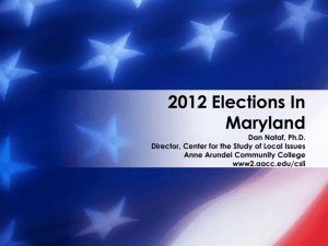 2012 Elections In Maryland - Anne Arundel Community College