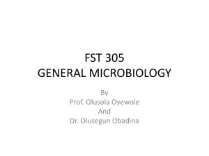 fst 305 general microbiology - The Federal University of Agriculture