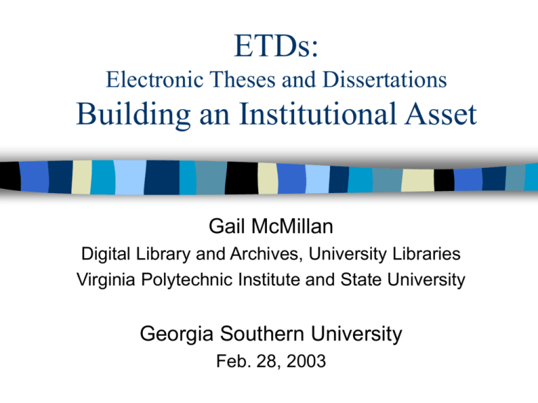 electronic dissertations and theses