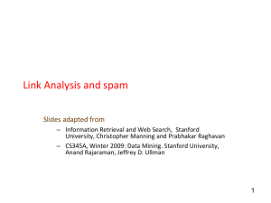 Link Analysis and spam