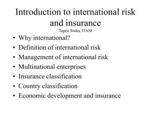 Introduction to international risk and insurance