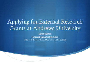 Applying for External Research Grants at Andrews University