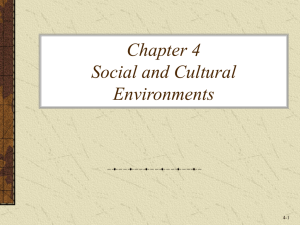 Chapter 4 Social and Cultural Environments