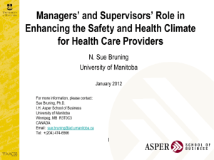 Managers' and Supervisors' Role in Enhancing the Safety