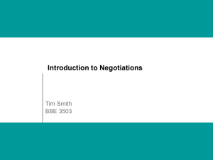 Intro to Negotiations