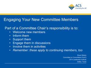 ACS New Committee Member Orientation