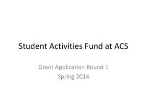Student Activities Fund at ACS