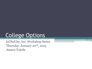 College Options Workshop Powerpoint