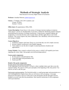 Methods of Strategic Analysis