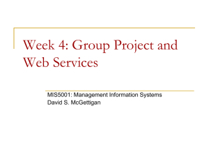 Week 4 – Group Project and Web Services