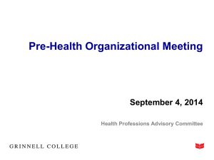Pre-Health Organizational Meeting