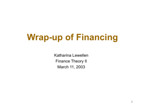 Wrap-up of Financing