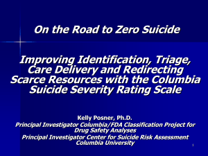 On the Road to Zero Suicide - UCLA Integrated Substance Abuse
