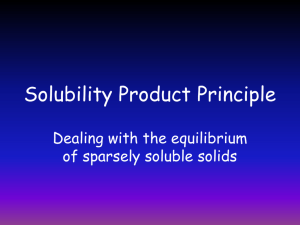 Solubility Product Principle