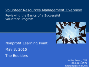 Volunteer Resources Management Overview