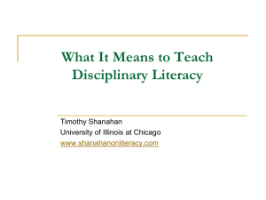 Disciplinary Literacy for Adolescents: Rethinking Content