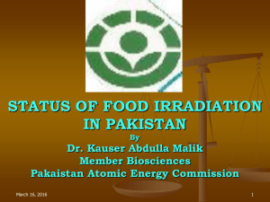 Status of Food Irradiation M(BIOS)