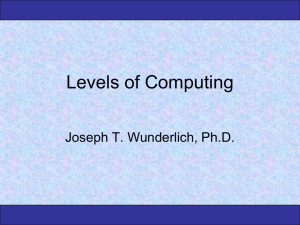 Levels of Computing - Elizabethtown College