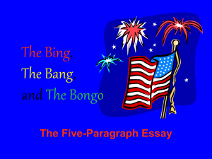 The Bing, The Bang, and The Bongo