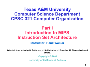 1 Texas A&M University Computer Science Department CPSC 321