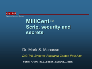 MilliCent™ Scrip, security and secrets