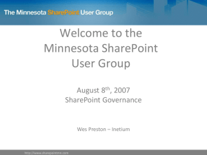 SharePoint Governance - Minnesota SharePoint User Group