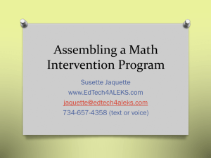 Assembling a Math Intervention Program