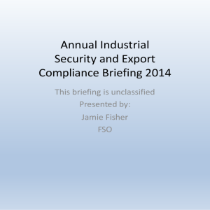 Annual Industrial Security Briefing