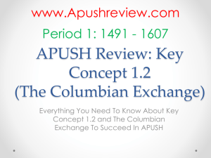 APUSH Review, The Columbian Exchange