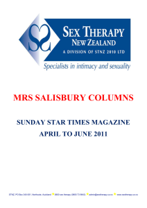 SST April to June 2011 - Sex Therapy New Zealand