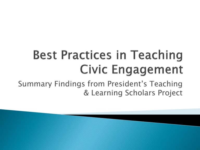 Best Practices In Teaching Civic Engagement