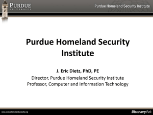 Purdue Homeland Security Institute: Applications